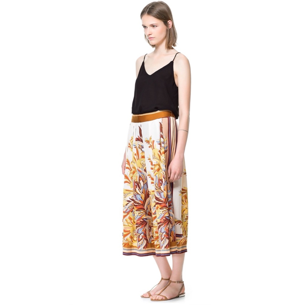 Zara Palazzo Wide Leg Handkerchief Collettes Small